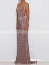 Sheath/Column V-neck Sequined Sweep Train Prom Dresses Sale #sale020106194