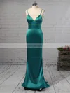 Sheath/Column V-neck Silk-like Satin Floor-length Buttons Prom Dresses Sale #sale020106387