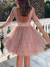Princess Scoop Neck Glitter Knee-length Sashes / Ribbons Prom Dresses Sale #sale020106506