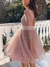 Princess Scoop Neck Glitter Knee-length Sashes / Ribbons Prom Dresses Sale #sale020106506