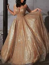 Princess V-neck Glitter Sweep Train Prom Dresses Sale #sale020106532