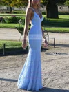 Trumpet/Mermaid V-neck Lace Floor-length Prom Dresses Sale #sale020107800