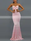 Trumpet/Mermaid Strapless Jersey Sweep Train Bow Prom Dresses Sale #sale020107830