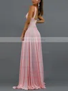 A-line V-neck Jersey Sweep Train Split Front Prom Dresses Sale #sale020107832