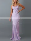 Sheath/Column Cowl Neck Silk-like Satin Sweep Train Prom Dresses Sale #sale020107852