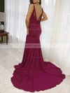 Trumpet/Mermaid V-neck Jersey Sweep Train Prom Dresses Sale #sale020107928