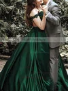 Ball Gown Off-the-shoulder Satin Sweep Train Beading Prom Dresses Sale #sale020107936