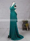 Sheath/Column V-neck Silk-like Satin Floor-length Sashes / Ribbons Prom Dresses Sale #sale02018713