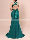 Sheath/Column V-neck Silk-like Satin Floor-length Sashes / Ribbons Prom Dresses Sale #sale02018713