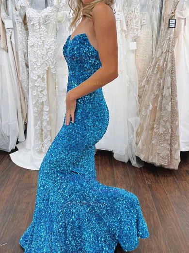 Light blue outlet sequin prom dress