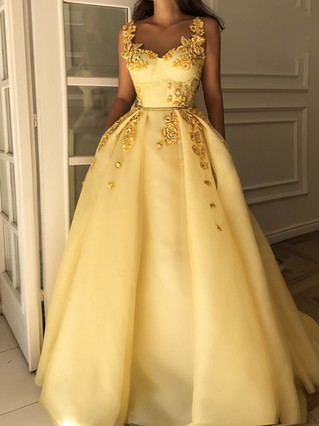 Light yellow clearance ball gown