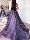 A-line Sweetheart Tulle Sweep Train Appliques Lace Prom Dresses #UKM020108433
