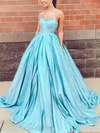 Ball Gown Strapless Silk-like Satin Sweep Train Prom Dresses #UKM020108468