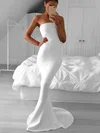 Trumpet/Mermaid Strapless Stretch Crepe Sweep Train Prom Dresses #UKM020108219