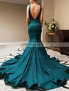 Trumpet/Mermaid V-neck Glitter Sweep Train Prom Dresses #UKM020108260