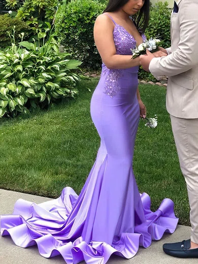 Light purple outlet mermaid prom dress