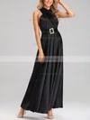 Silk Like Satin A Line Multiway Maxi Evening Gown In Black #UKM01014380