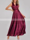 Silk Like Satin A Line Multiway Maxi Evening Gown In Burgundy #UKM01014381