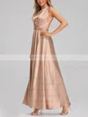 Silk Like Satin A Line Multiway Maxi Evening Gown In Taupe #UKM01014385