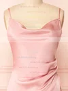 Chloe Pink | Cowl Neck Satin Slip Dress #UKM01014420