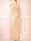 Chloe Champagne | Cowl Neck Satin Slip Dress #UKM01014429