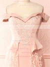 Blush Pink Embroidered Mesh Peplum Gown #UKM01014460