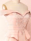 Blush Pink Embroidered Mesh Peplum Gown #UKM01014460