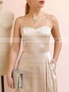 Hellee Cream | Beige Silky Maxi Dress #UKM01014475