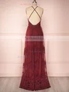 Kailania Burgundy | Floral Mesh Deep V-Neck Maxi Dress #UKM01014483