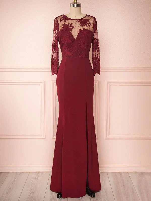 Shimi Burgundy | Floral Embroidered Gown #UKM01014486