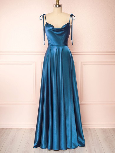 Moira Royal Blue | Cowl Neck Satin Maxi Dress w/ High Slit #UKM01014505
