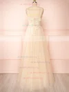 Clara Beige | Maxi Tulle Dress w/ Lace Bodice #UKM01014514