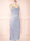 Chloe Blue | Cowl Neck Satin Slip Dress #UKM01014515