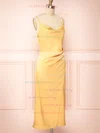 Chloe Gold | Cowl Neck Midi Slip Dress #UKM01014544