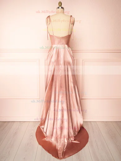 Moira Pink | Cowl Neck Satin Maxi Dress w/ High Slit