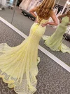 Trumpet/Mermaid Scoop Neck Sequined Sweep Train Prom Dresses #UKM020112101