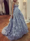 Ball Gown Sweetheart Tulle Sweep Train Prom Dresses With Bow|Flower(s) #UKM020112192