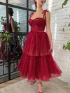 Ball Gown/Princess Ankle-length Sweetheart Glitter Spaghetti Straps Sashes / Ribbons Prom Dresses #UKM020112219