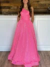 Ball Gown/Princess Sweep Train One Shoulder Sequined Pockets Prom Dresses #UKM020112404