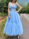A-line Sweetheart Tulle Ankle-length Prom Dresses #UKM020112418