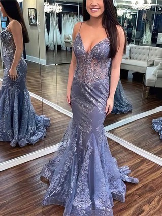 Grey mermaid prom dress deals