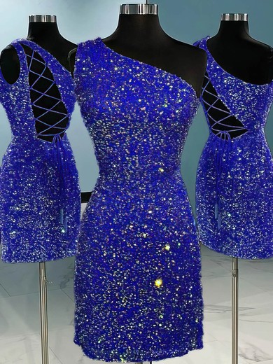 One Shoulder Sequin Mini Dress #UKM020112660