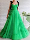 Ball Gown/Princess Floor-length Sweetheart Tulle Bow Prom Dresses #UKM020112766