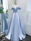 Ball Gown Off-the-shoulder Satin Prom Dresses With Ruched #UKM020113113