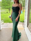 Sheath/Column Scoop Neck Jersey Floor-length Prom Dresses With Appliques Lace #UKM020113282