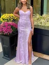 Sheath/Column Sweep Train Sweetheart Sequined Appliques Lace Prom Dresses #UKM020113307