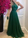 Ball Gown/Princess One Shoulder Tulle Floor-length Prom Dresses With Sashes / Ribbons #UKM020113720