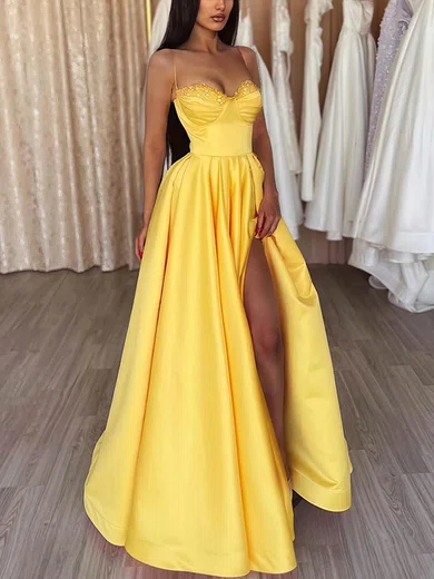 Ball Gown/Princess Sweetheart Satin Floor-length Evening Dresses With Beading PT020113742