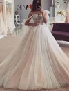 Ball Gown/Princess Off-the-shoulder Tulle Sweep Train Wedding Dresses With Crystal Detailing #UKM00025259