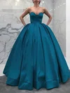 Ball Gown/Princess Floor-length Sweetheart Satin Pockets Prom Dresses #UKM020114204